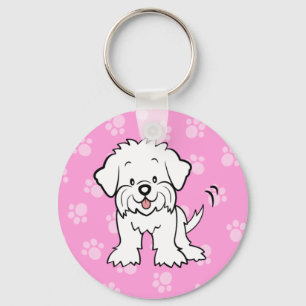 Cute Cartoon Dog Maltese Keychain