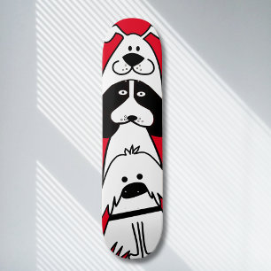 Cute Cartoon Dog Minimalist Pet Design Skateboard
