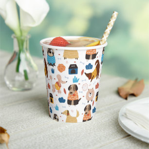 Cute cartoon dog pattern poodle doxie paper cups