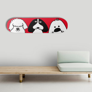 Cute Cartoon Dog Playful Pet Design Skateboard