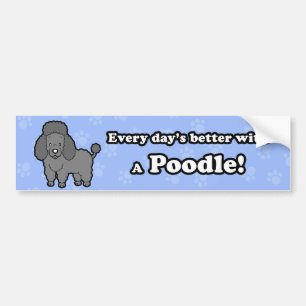 Cute Cartoon Dog Poodle Bumper Sticker