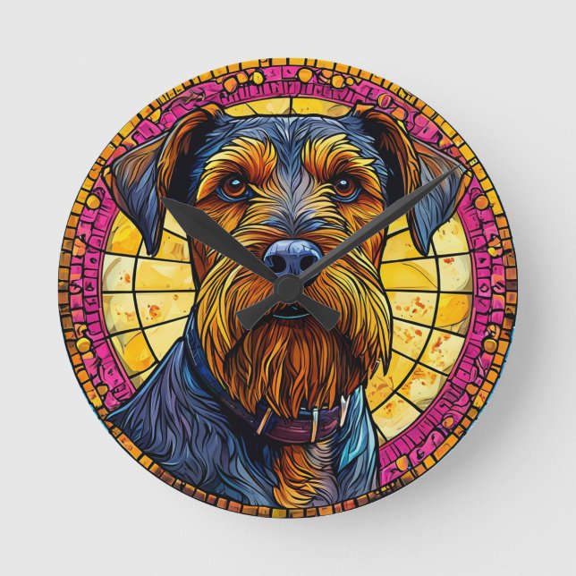 Cute cartoon Dog Round Clock (Front)
