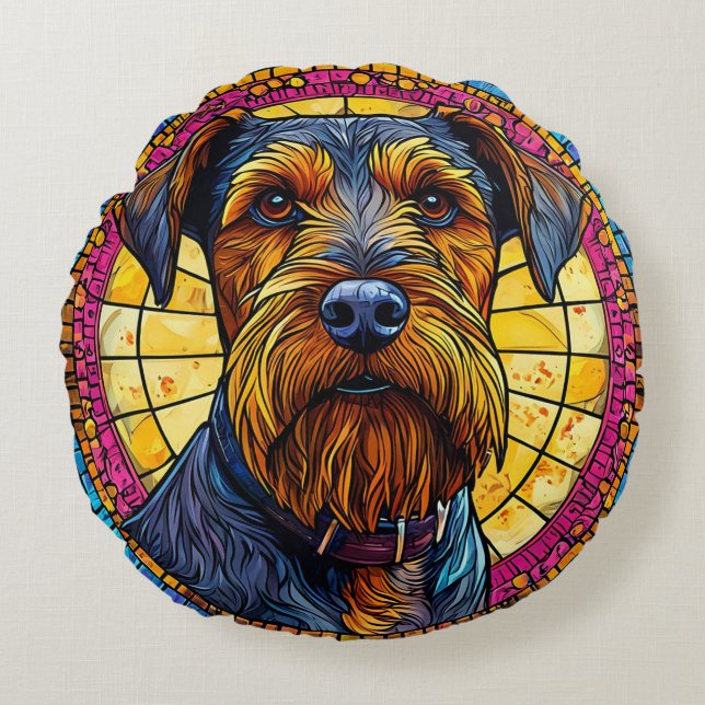 Cute cartoon Dog Round Cushion (Front)