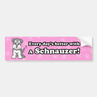 Cute Cartoon Dog Schnauzer Bumper Sticker