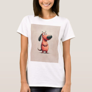 Cute Cartoon Dog Sketch Illustration T-Shirt