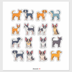Cute Cartoon Dog Sticker Set With Bright Colours