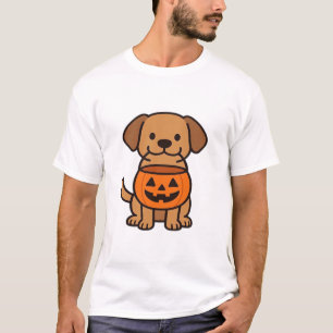 Cute Cartoon Dog Trick-or-Treating Classic T-Shirt