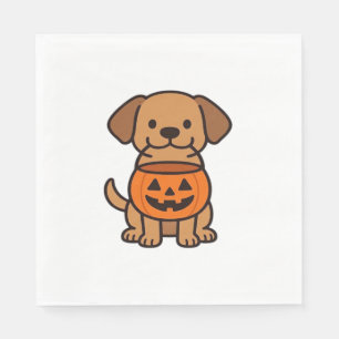 Cute Cartoon Dog Trick-or-Treating Classic T-Shirt Napkin