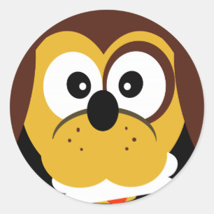 Cute Cartoon Dog With Bone Kids  Stickers