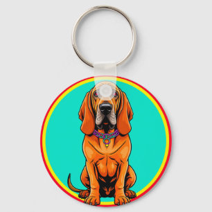Cute Cartoon Dog with Collar Key Ring
