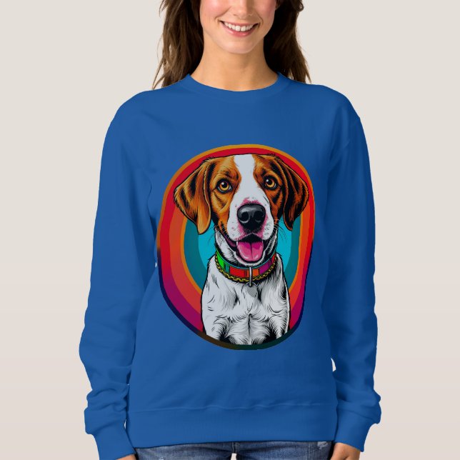 Cute Cartoon Dog with Collar Sweatshirt (Front)
