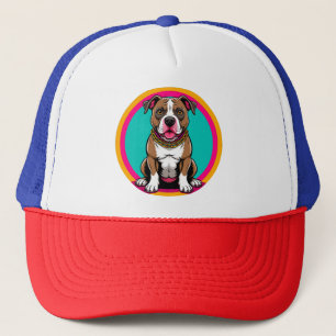 Cute Cartoon Dog with Collar Trucker Hat