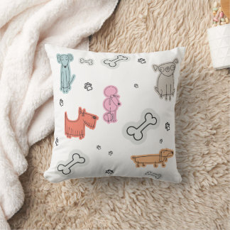 Cute cartoon dogs baby throw pillow