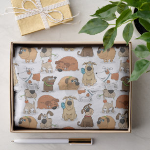 Cute Cartoon Dogs Pattern – Fun Dog Lover Design Tissue Paper