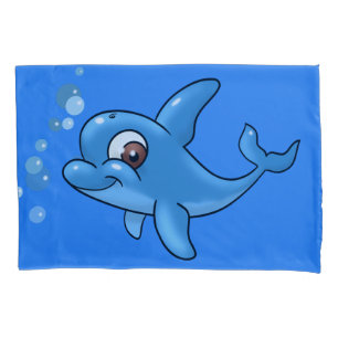 Cute Cartoon Dolphin Pillowcase