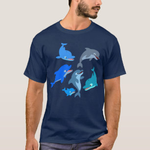 Cute Cartoon Dolphin Pod T-Shirt