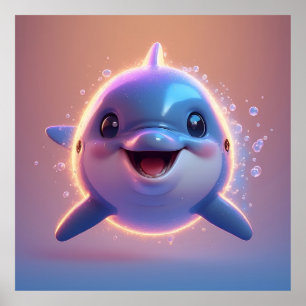 🐬 Cute Cartoon Dolphin Wall Art For Kids Rooms 🐬