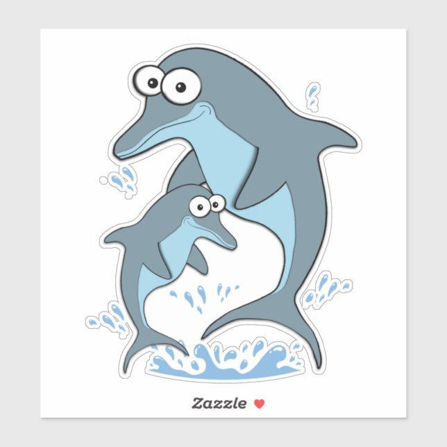 Cute Cartoon Dolphins (Sheet)
