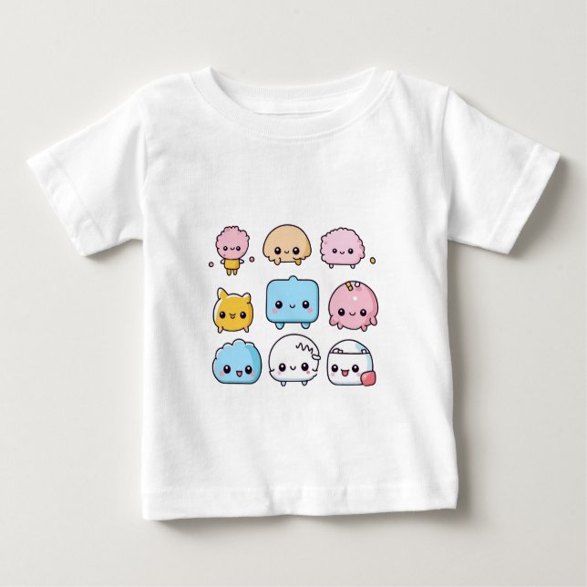 Cute Cartoon Doodle Design Baby T-Shirt (Front)