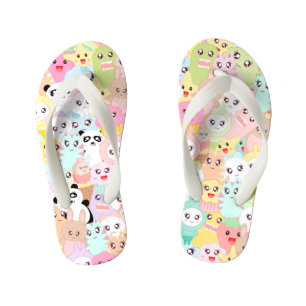 Cute cartoon doodles kid's thongs