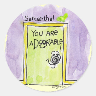 Cute Cartoon Door and Heart Custom Stickers