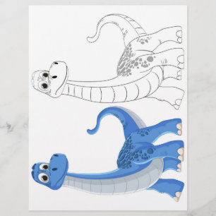 Cute Cartoon dragon colouring page
