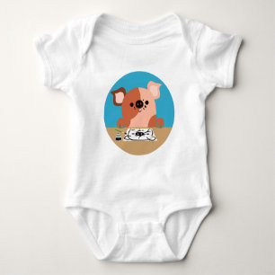 Cute Cartoon Drawing Piglet Baby Apparel Bodysuit
