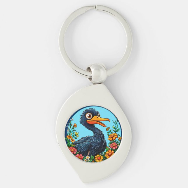 Cute cartoon duck key ring (Front)
