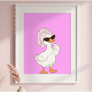 Cute Cartoon Duck Wall Art Adorable Duck