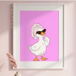 Cute Cartoon Duck Wall Art | Adorable Duck 