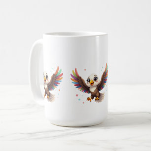 Cute Cartoon Eagle Flying – Friendly Vector Art Coffee Mug
