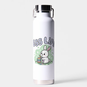 Cute Cartoon Easter Bunny Egg Life Illustration Water Bottle