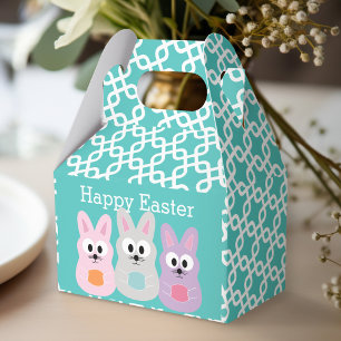 Cute Cartoon Easter Bunny with Custom Name Favour Box