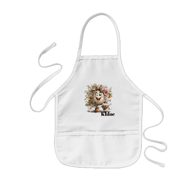 Cute Cartoon Easter Egg Design Kids Apron (Front)