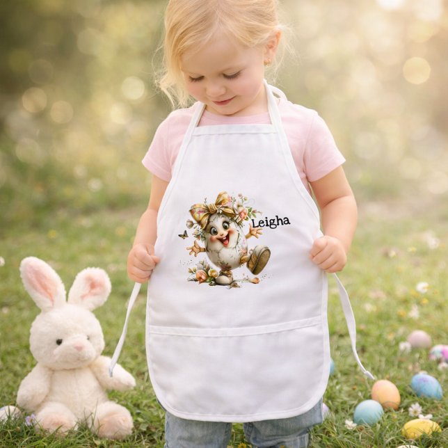 Cute Cartoon Easter Egg Illustration Kids Apron (Creator Uploaded)