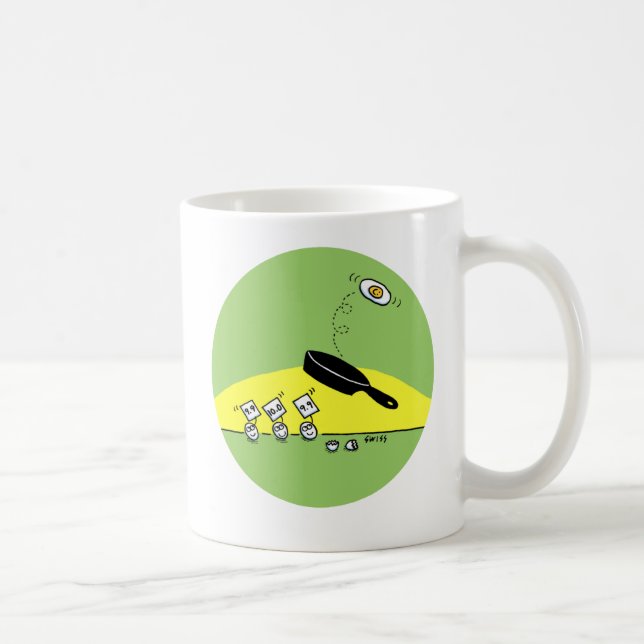 Cute Cartoon Egg Doing Gymnastics Backflip Funny Coffee Mug (Right)