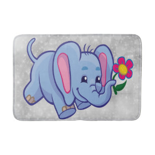 Cute cartoon elephant bath mat