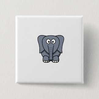 Cute Cartoon Elephant Clipart 15 Cm Square Badge