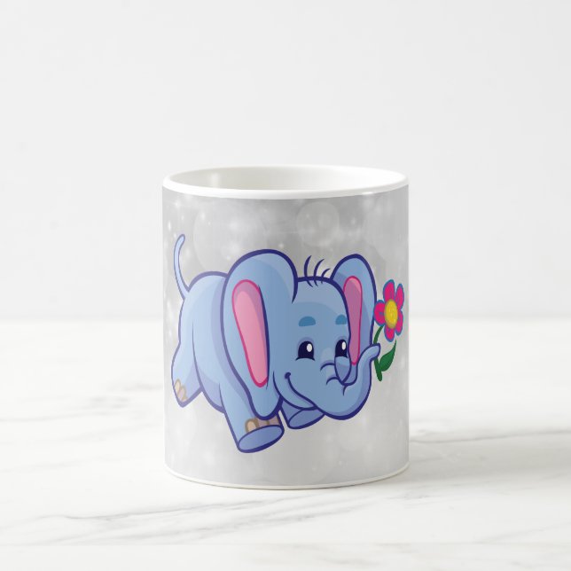 Cute cartoon elephant coffee mug (Center)