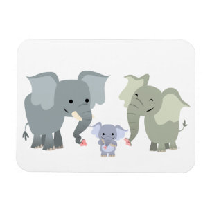Cute Cartoon Elephant Family Flexible Magnet
