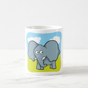 Cute Cartoon Elephant Fun Jungle Animal  Coffee Mug