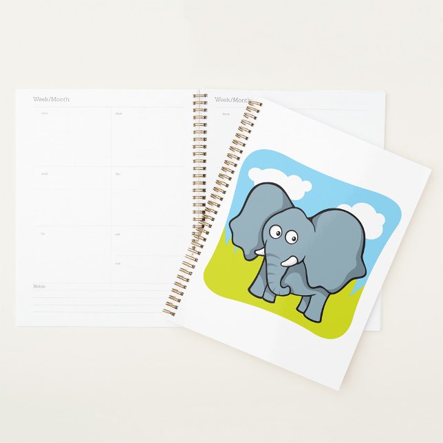 Cute Cartoon Elephant Fun Jungle Animal  Planner (Creator Uploaded)