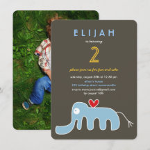 Cute Cartoon Elephant Kids Photo Birthday Party