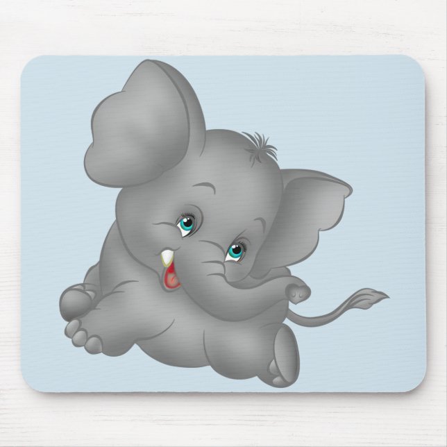 Cute Cartoon Elephant Mouse Pad (Front)