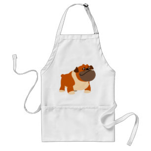 Cute Cartoon English Bulldog Cooking Apron