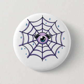 Cute Cartoon Eye in a Sparkly Web 6 Cm Round Badge