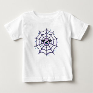 Cute Cartoon Eye in a Sparkly Web Baby T-Shirt