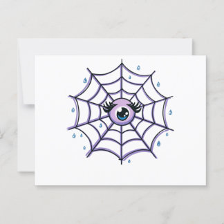Cute Cartoon Eye in a Sparkly Web Postcard