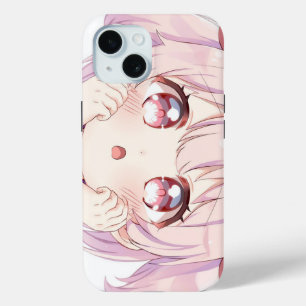 Cute Cartoon Face Girl iPhone 15 Case