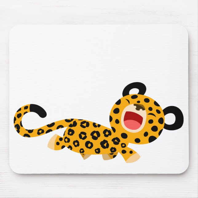 Cute Cartoon Facetious Leopard Mousepad (Front)